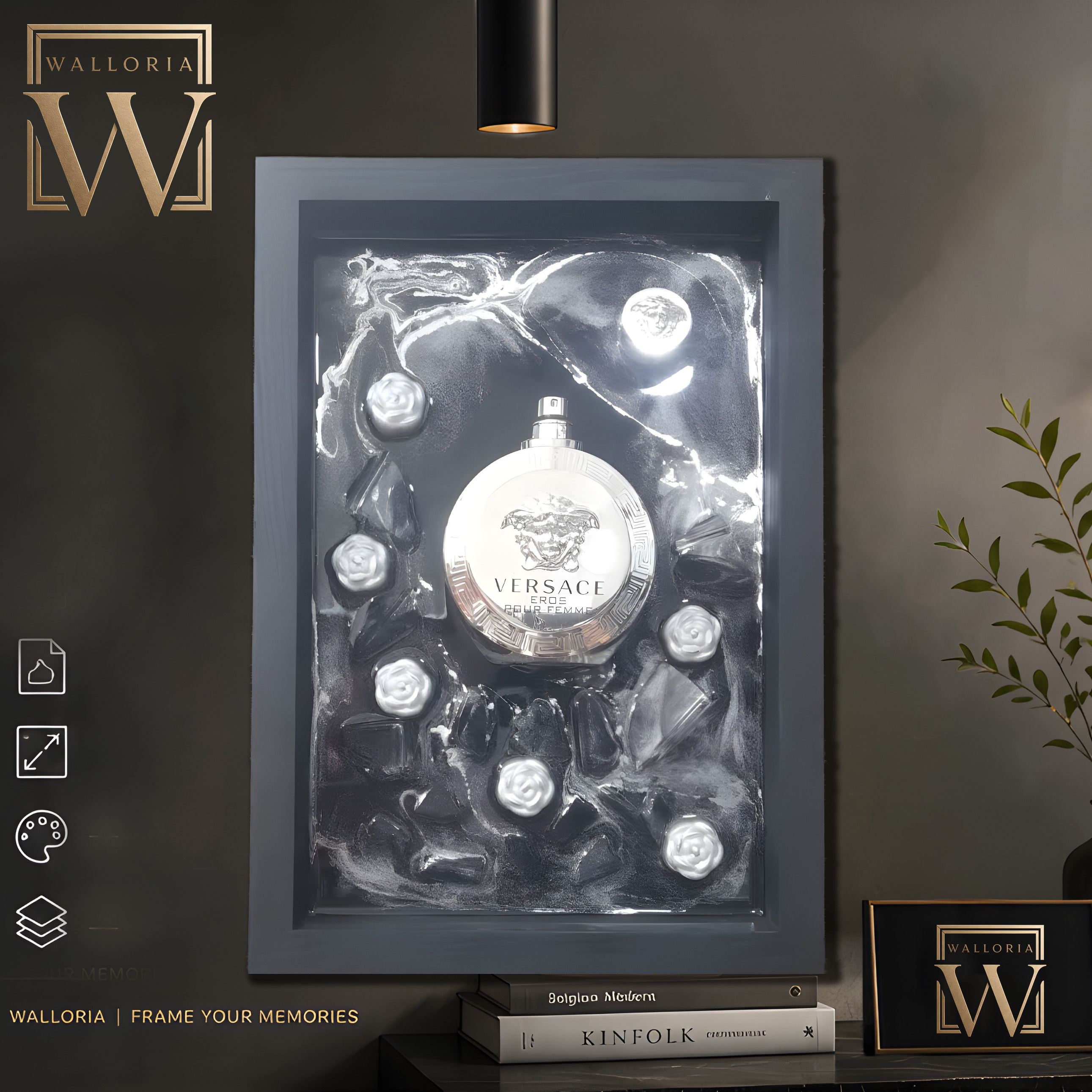 تابلو شیشه عطر ادکلن شکسته رزینی ورساچه(VERSACE) 24 در 34 کد 2434100
