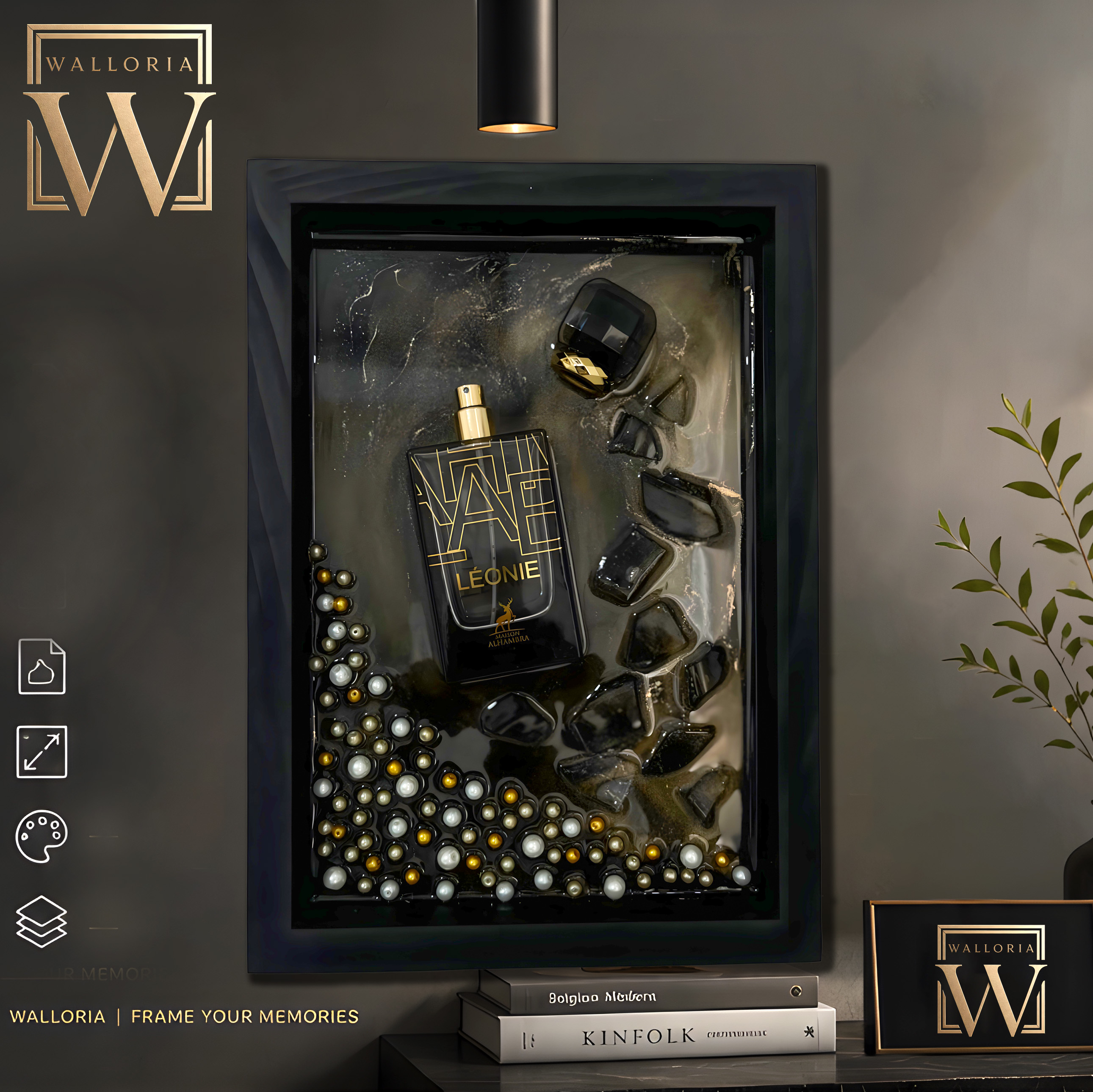 تابلو شیشه عطر ادکلن شکسته رزینی لئونی (LEONIE)  24 در 34 کد2434105